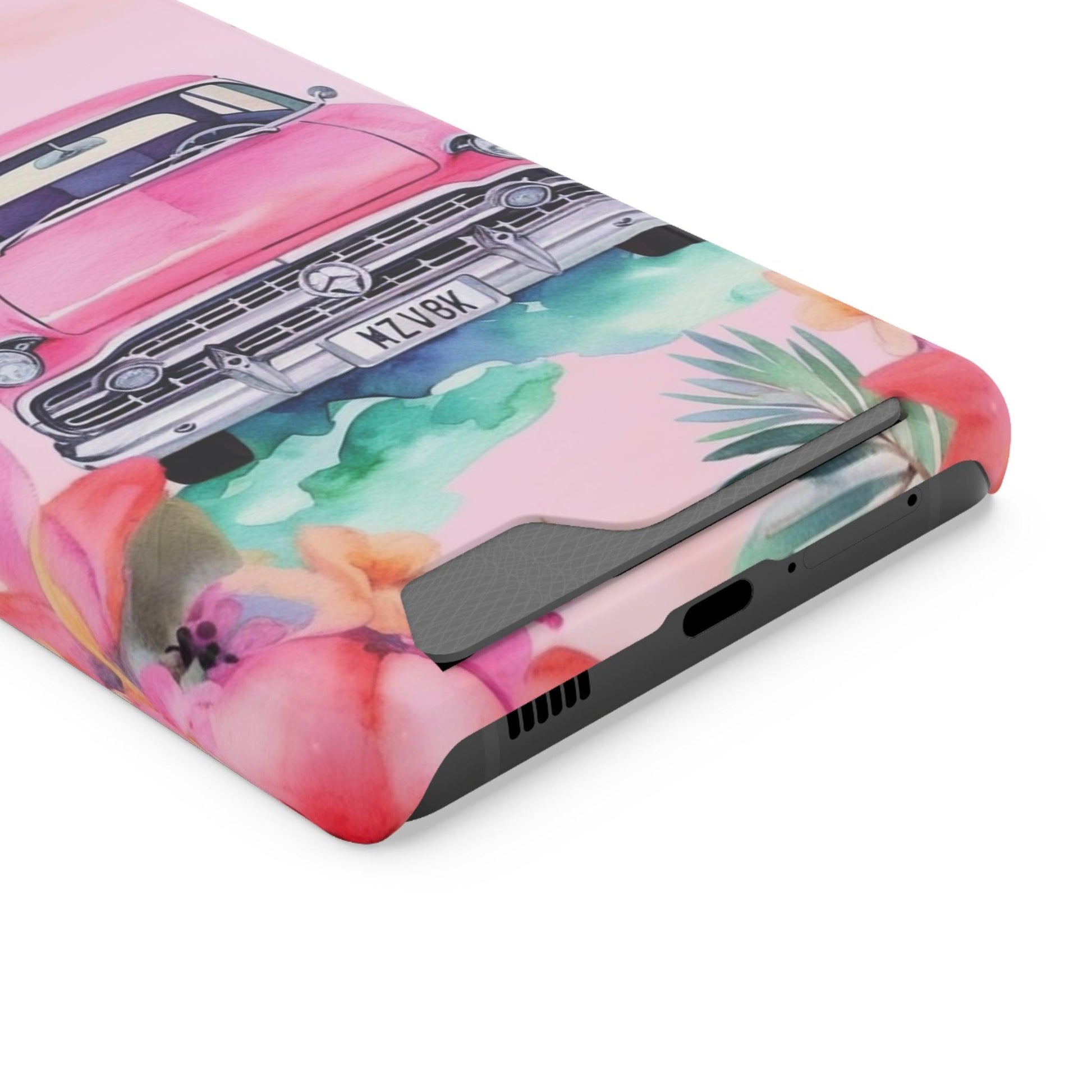 Pink Paradise Roadtrip Collection by Miniaday Designs, LLC. Phone Case With Card Holder - Miniaday Designs, LLC.