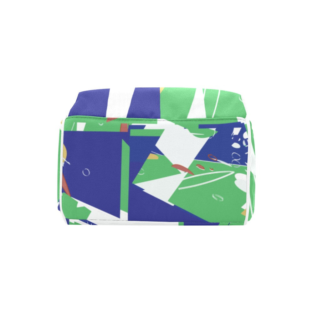 Miniaday Designs Multi-Function Backpack(Model1688) Blue and Green Abstract - Miniaday Designs, LLC.