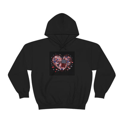 Patriotic Hearts of Valor Collection by Miniaday Designs, LLC. Unisex Heavy Blend™ Hooded Sweatshirt - Miniaday Designs, LLC.