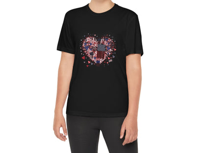 Patriotic Hearts of Valor Collection by Miniaday Designs, LLC. Moisture Wicking Youth Competitor Tee - Miniaday Designs, LLC.