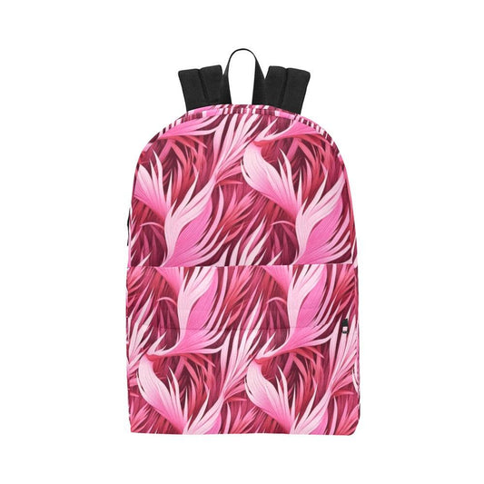 Miniday Designs Unisex Nylon Backpack Hibiscus Swirls in Pink by Patrick - Miniaday Designs, LLC.