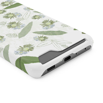 Serene Botanical Harmony Collection by Miniaday Designs, LLC.  Phone Case With Card Holder