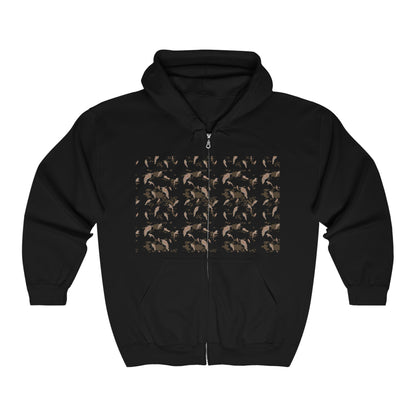 FREE SHIPPING Ethereal Avian Silhouettes Collection by Miniaday Designs, LLC. Unisex Heavy Blend™ Full Zip Hooded Sweatshirt - Miniaday Designs, LLC.