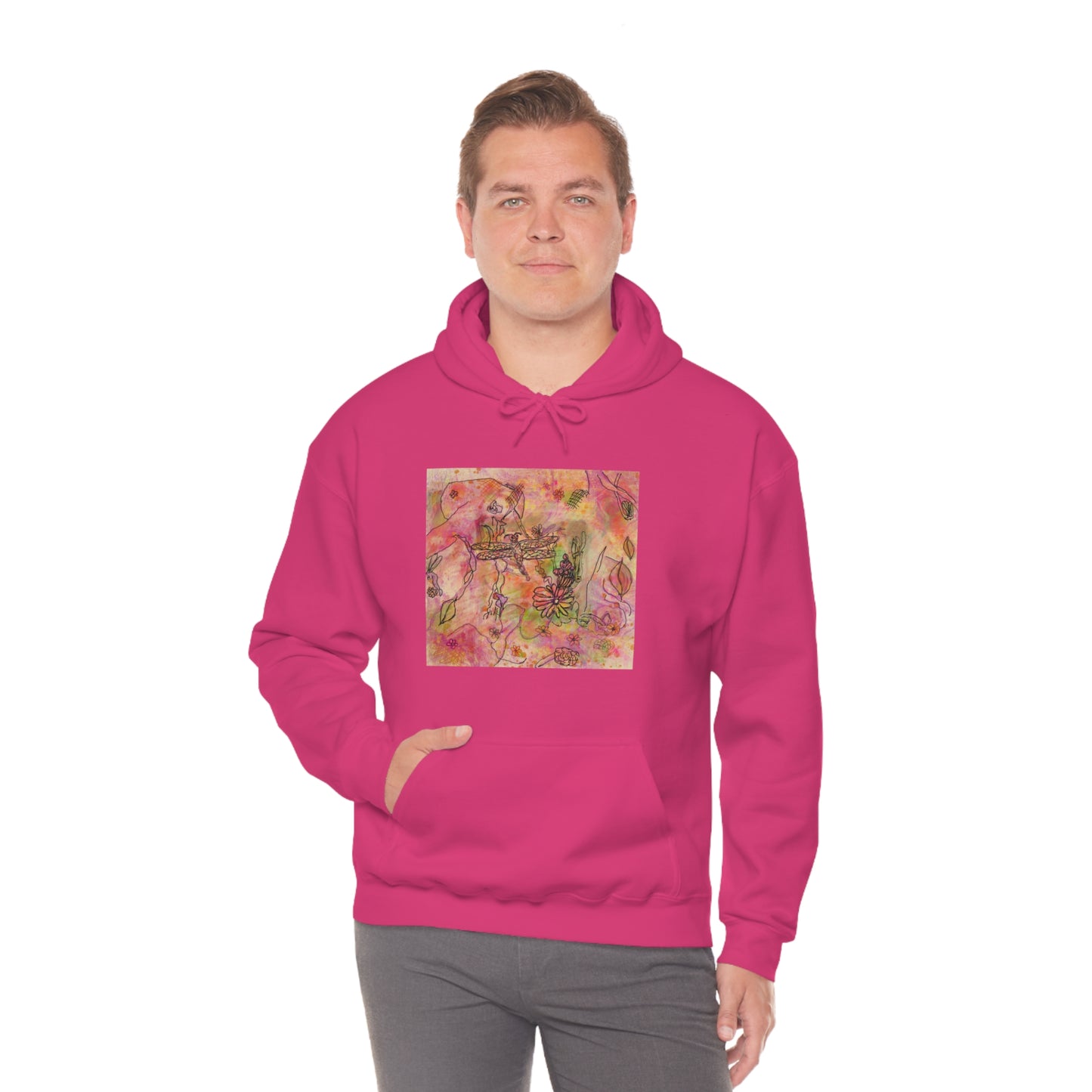 The Iridescent Dragonfly Dreams Collection by Miniaday Designs, LLC. Unisex Heavy Blend™ Hooded Sweatshirt - Miniaday Designs, LLC.