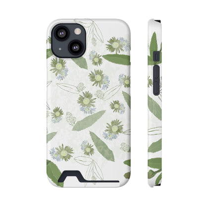 Serene Botanical Harmony Collection by Miniaday Designs, LLC.  Phone Case With Card Holder