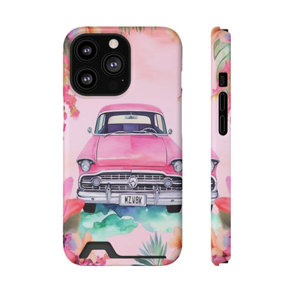 Pink Paradise Roadtrip Collection by Miniaday Designs, LLC. Phone Case With Card Holder - Miniaday Designs, LLC.