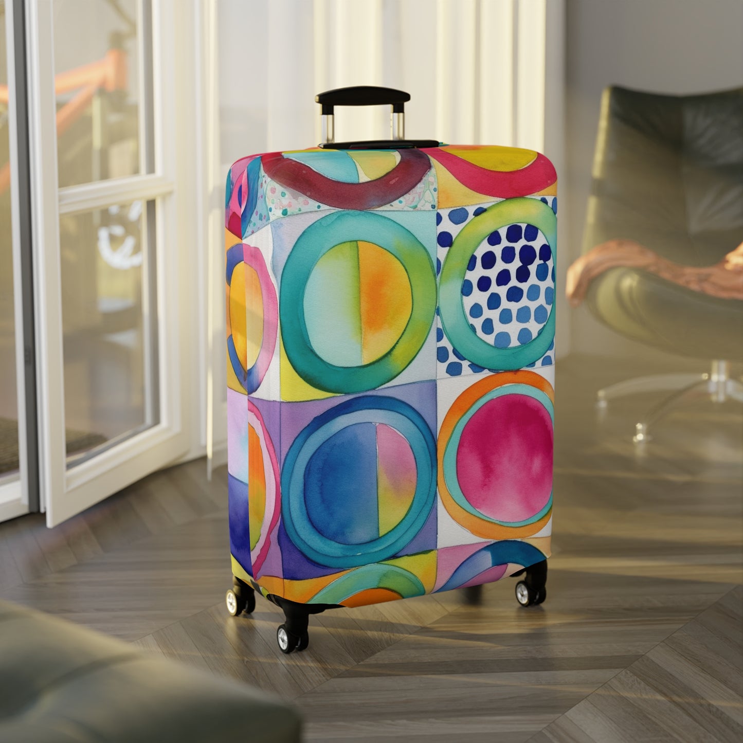 Vibrant Circle Mosaic Collection by Miniaday Designs, LLC. Cover for Luggage - Miniaday Designs, LLC.