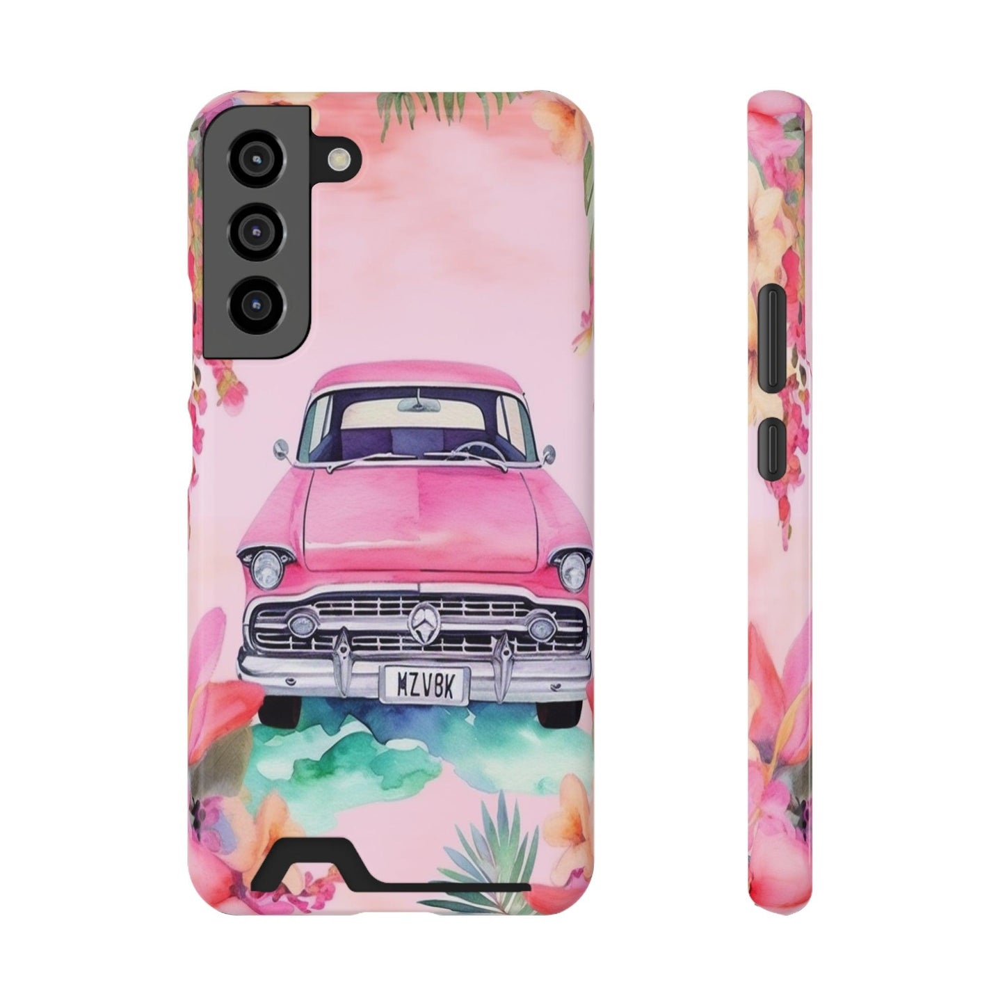 Pink Paradise Roadtrip Collection by Miniaday Designs, LLC. Phone Case With Card Holder - Miniaday Designs, LLC.