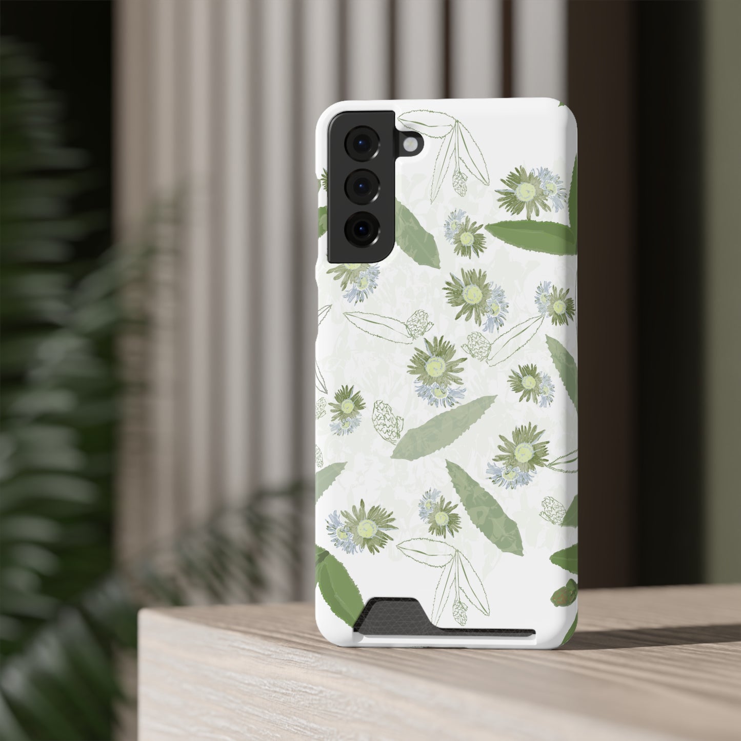 Serene Botanical Harmony Collection by Miniaday Designs, LLC.  Phone Case With Card Holder