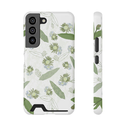 Serene Botanical Harmony Collection by Miniaday Designs, LLC. Phone Case With Card Holder - Miniaday Designs, LLC.