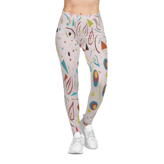 Nostalgic Confetti Carnival Collection by Miniaday Designs, LLC. Women's Casual Leggings (XS-2XL) - Miniaday Designs, LLC.