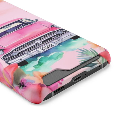 Pink Paradise Roadtrip Collection by Miniaday Designs, LLC. Phone Case With Card Holder - Miniaday Designs, LLC.