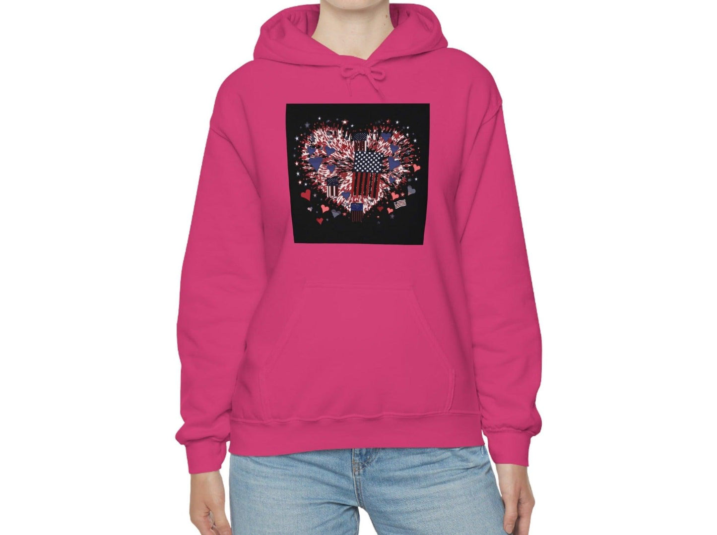 Patriotic Hearts of Valor Collection by Miniaday Designs, LLC. Unisex Heavy Blend™ Hooded Sweatshirt - Miniaday Designs, LLC.