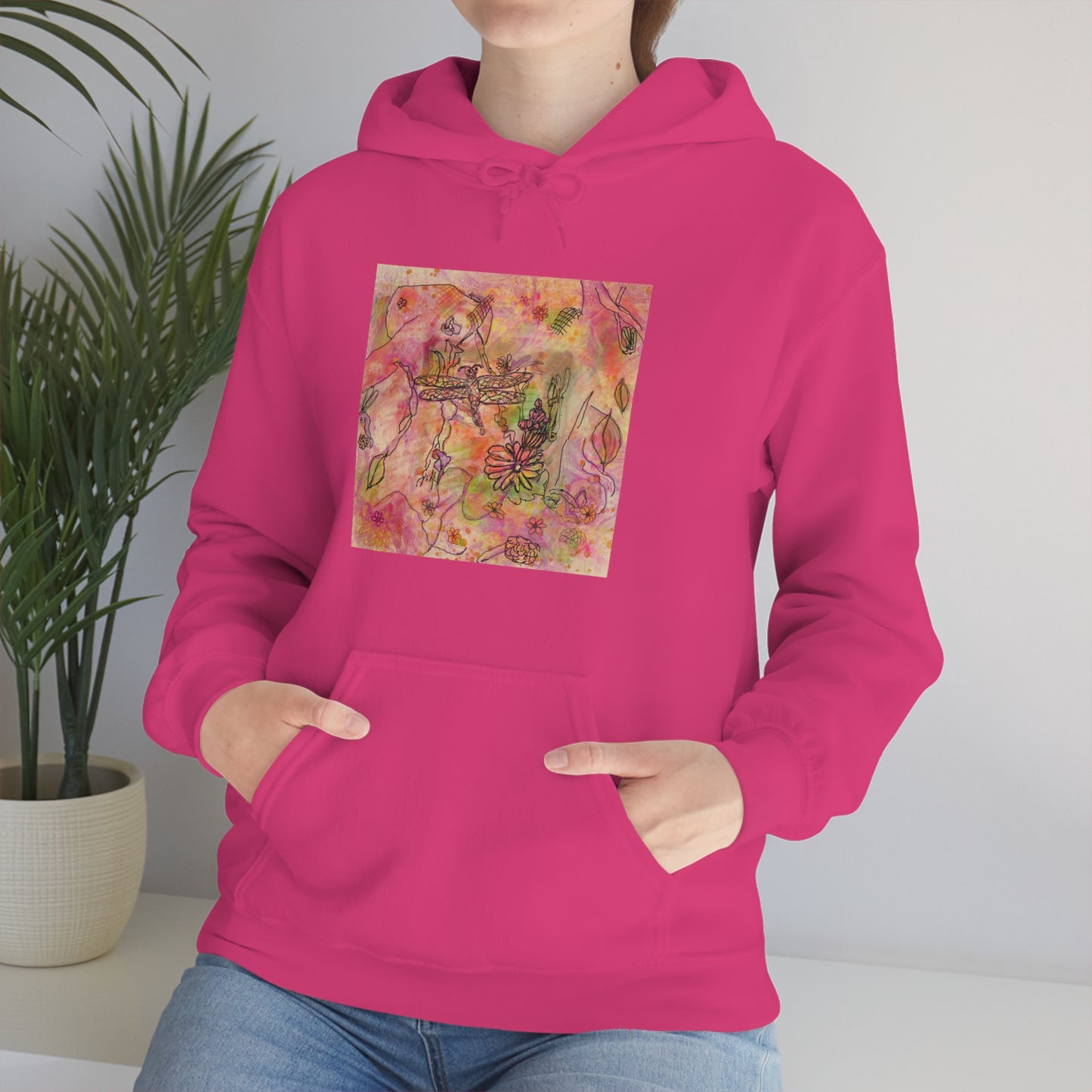 The Iridescent Dragonfly Dreams Collection by Miniaday Designs, LLC. Unisex Heavy Blend™ Hooded Sweatshirt - Miniaday Designs, LLC.