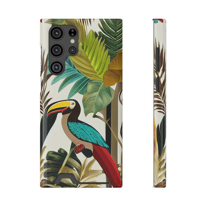 Miniaday Designs Phone Case With Card Holder Tropical Toucan Multicolor