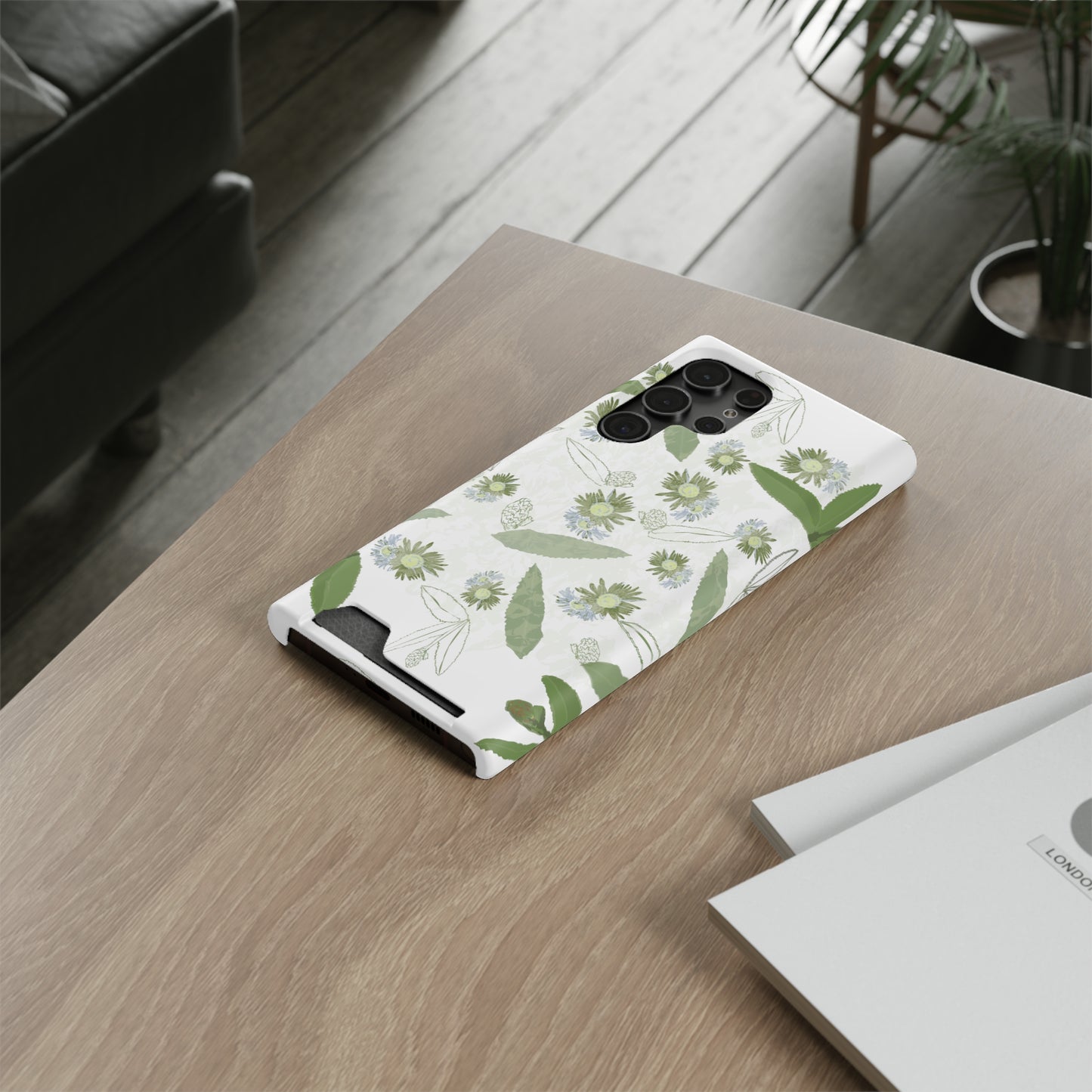 Serene Botanical Harmony Collection by Miniaday Designs, LLC.  Phone Case With Card Holder