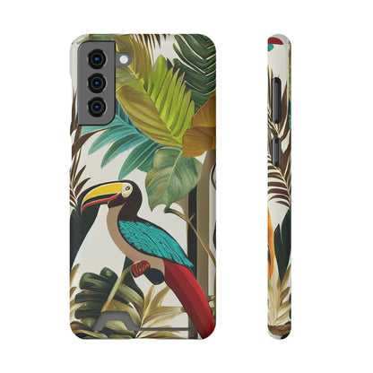 Miniaday Designs Phone Case With Card Holder Tropical Toucan Multicolor