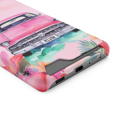 Pink Paradise Roadtrip Collection by Miniaday Designs, LLC. Phone Case With Card Holder - Miniaday Designs, LLC.