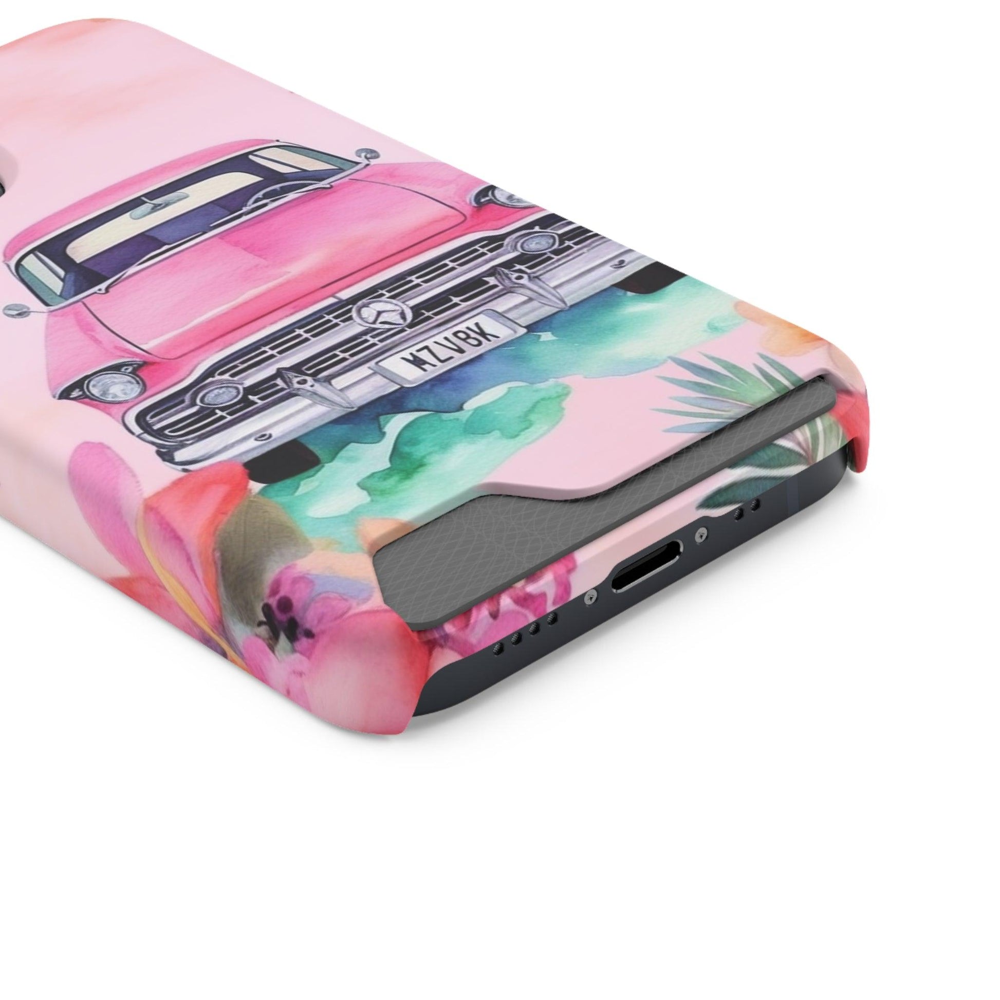 Pink Paradise Roadtrip Collection by Miniaday Designs, LLC. Phone Case With Card Holder - Miniaday Designs, LLC.