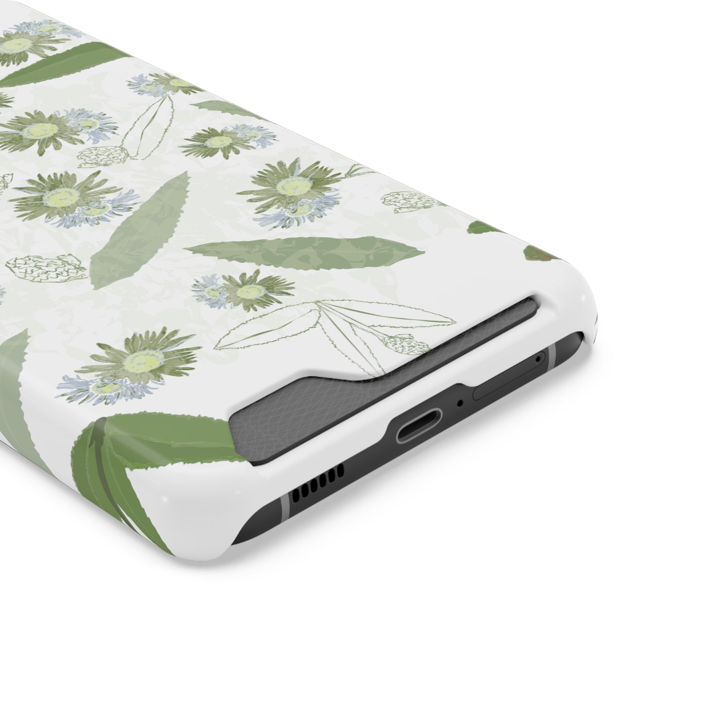 Serene Botanical Harmony Collection by Miniaday Designs, LLC. Phone Case With Card Holder - Miniaday Designs, LLC.