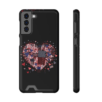 Patriotic Hearts of Valor Collection by Miniaday Designs, LLC.  Phone Case With Card Holder