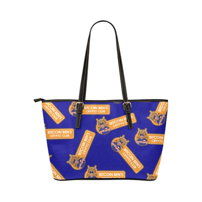 Miniaday Designs Bitcoin Ben Crypto Club Bolso de mano de cuero PU/Azul grande