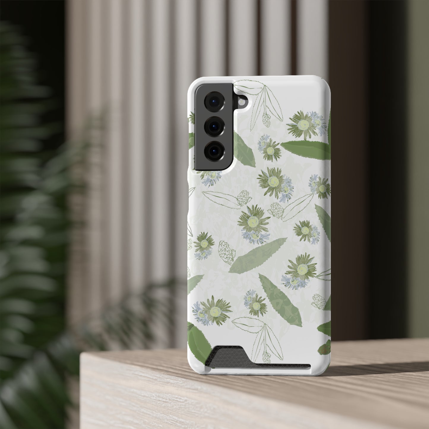 Serene Botanical Harmony Collection by Miniaday Designs, LLC.  Phone Case With Card Holder