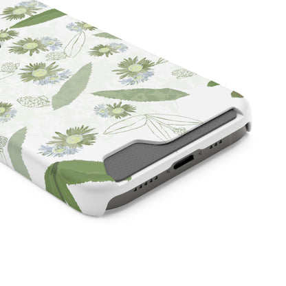 Serene Botanical Harmony Collection by Miniaday Designs, LLC. Phone Case With Card Holder - Miniaday Designs, LLC.