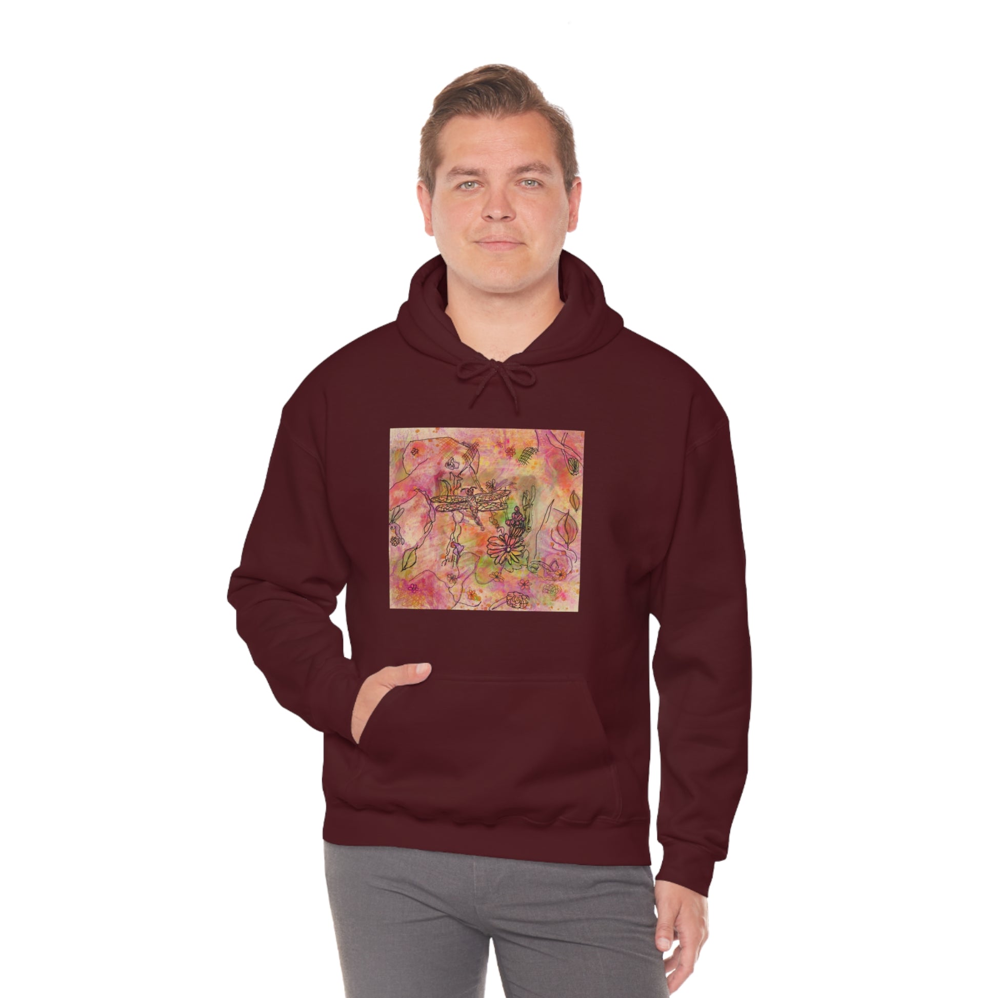 The Iridescent Dragonfly Dreams Collection by Miniaday Designs, LLC. Unisex Heavy Blend™ Hooded Sweatshirt - Miniaday Designs, LLC.