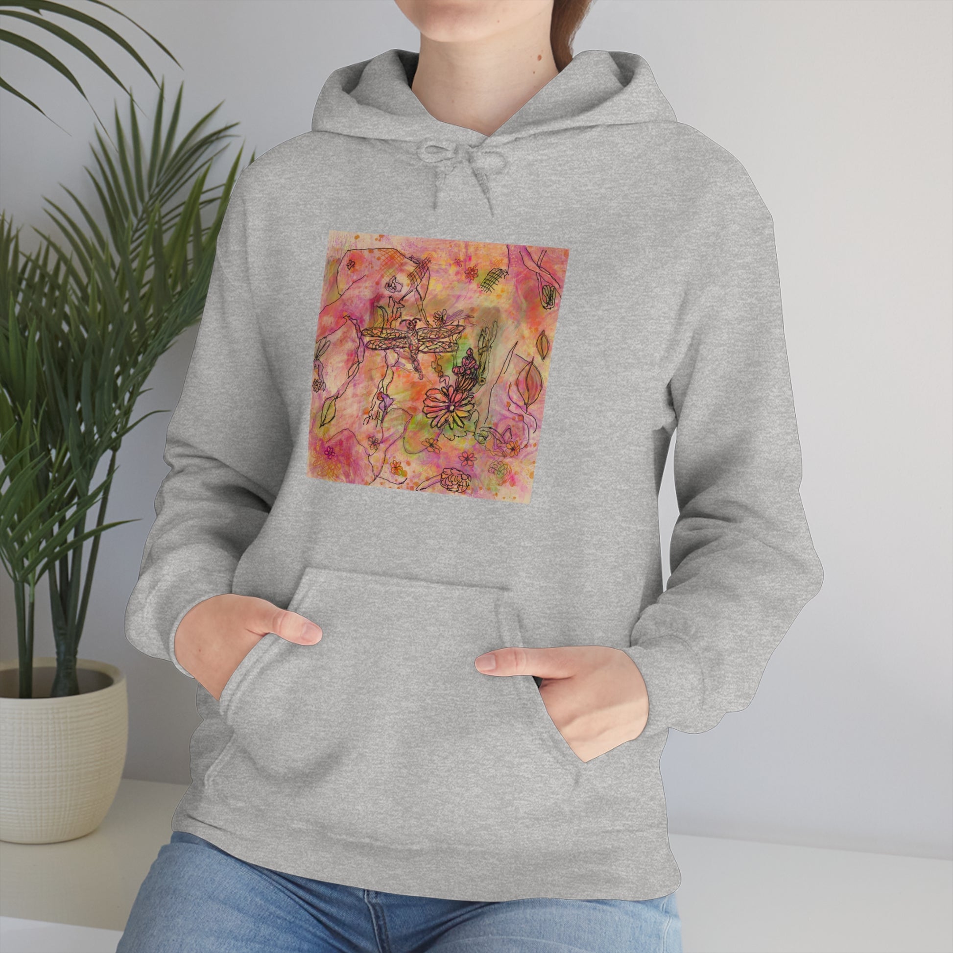 The Iridescent Dragonfly Dreams Collection by Miniaday Designs, LLC. Unisex Heavy Blend™ Hooded Sweatshirt - Miniaday Designs, LLC.