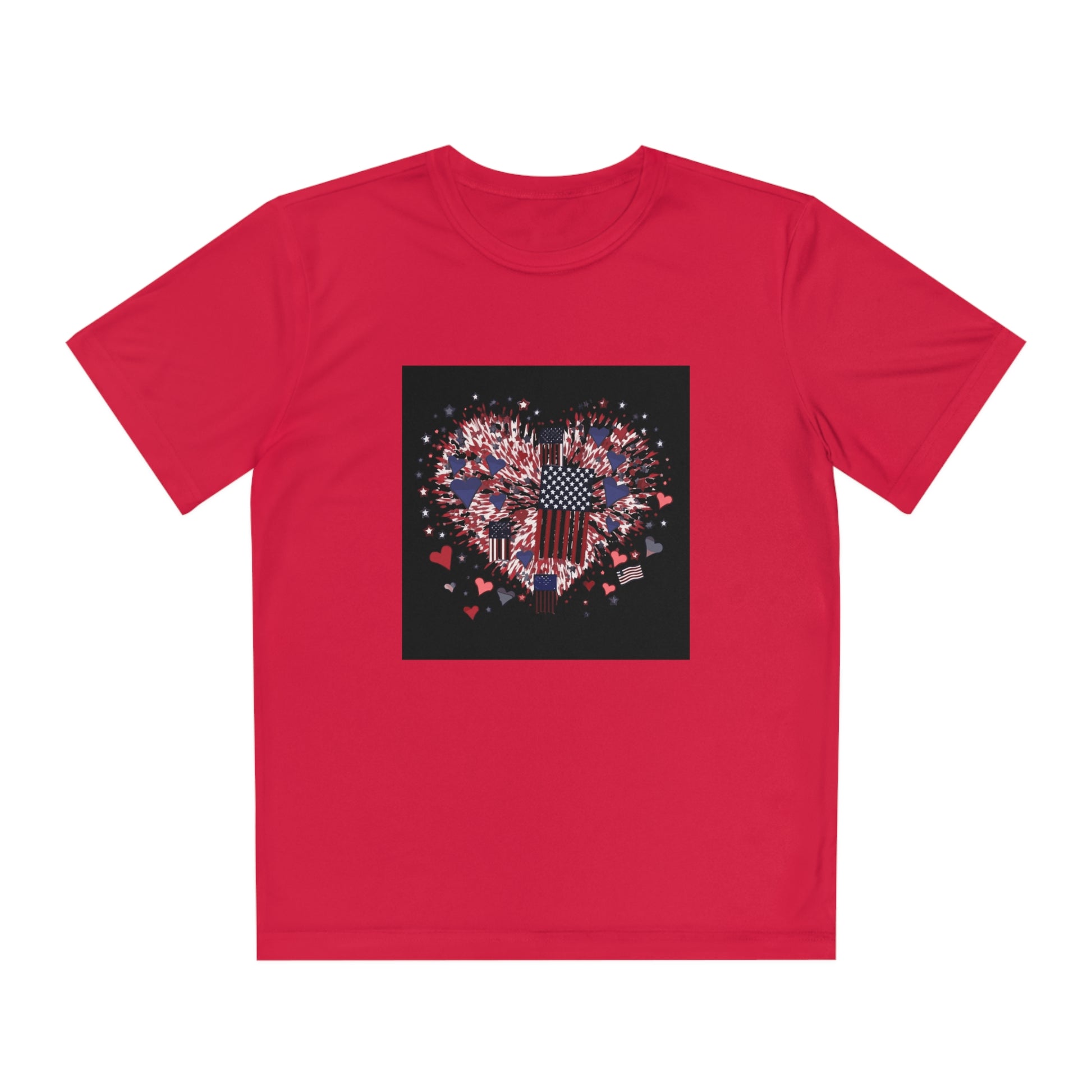 Patriotic Hearts of Valor Collection by Miniaday Designs, LLC. Moisture Wicking Youth Competitor Tee - Miniaday Designs, LLC.