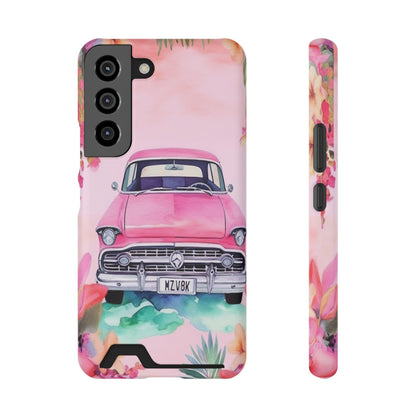 Pink Paradise Roadtrip Collection by Miniaday Designs, LLC. Phone Case With Card Holder - Miniaday Designs, LLC.