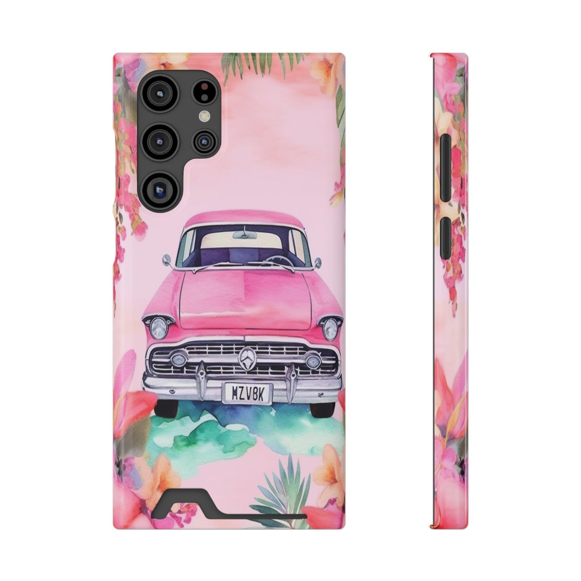 Pink Paradise Roadtrip Collection by Miniaday Designs, LLC. Phone Case With Card Holder - Miniaday Designs, LLC.