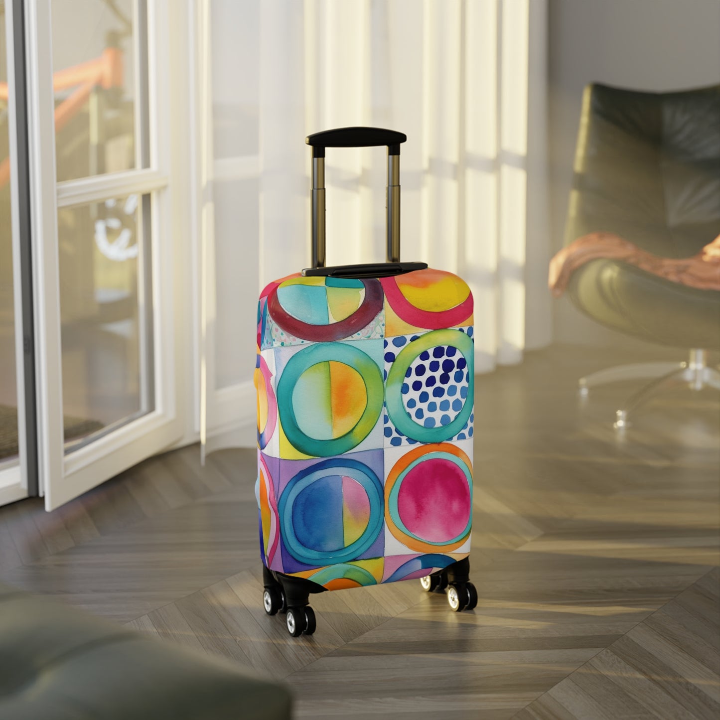 Vibrant Circle Mosaic Collection by Miniaday Designs, LLC. Cover for Luggage - Miniaday Designs, LLC.