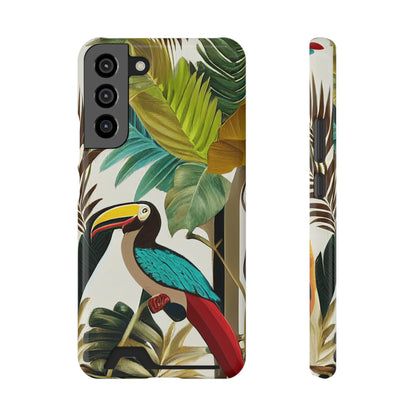 Miniaday Designs Phone Case With Card Holder Tropical Toucan Multicolor - Miniaday Designs, LLC.