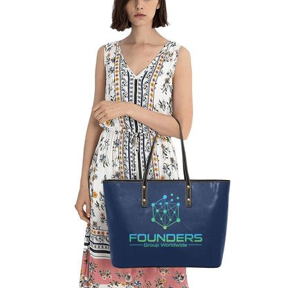 Miniaday Designs Founders Group Bolso Tote Large Chic De Piel Azul Mujer