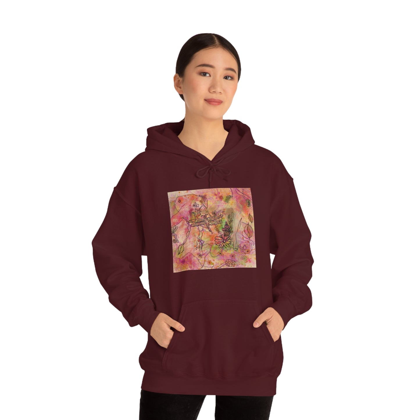 The Iridescent Dragonfly Dreams Collection by Miniaday Designs, LLC. Unisex Heavy Blend™ Hooded Sweatshirt - Miniaday Designs, LLC.